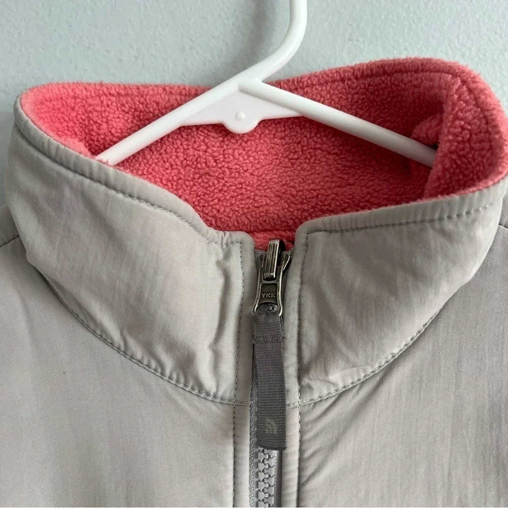 The North Face Zip Front Fleece Jacket Tea Rose Pink/Coral & Gray Girls' Size XL